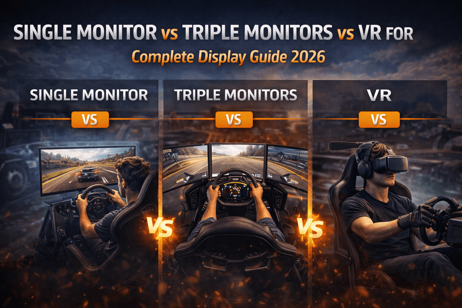 Single Monitor vs Triple Monitors vs VR for Sim Racing: Complete Display Guide 2026